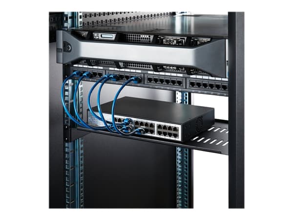 StarTech.com 1U serverrackhylla - Universell ventilerad fribärande serverhylla med rackfäste för 19-tums nätverksutrustning i rack och skåp - Kraftig