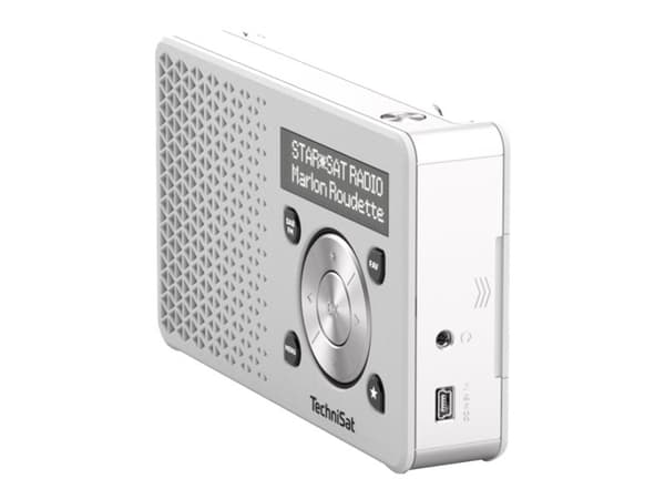TechniSat DigitRadio 1 - Bærbar DAB-radio - 1 watt - hvit, sølv