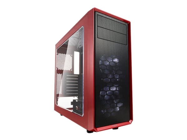 Fractal Design Focus G - Tower - ATX - genomskinlig sidopanel - ingen strömförsörjning (ATX) - mystisk röd - USB/ljud Svart, Röd
