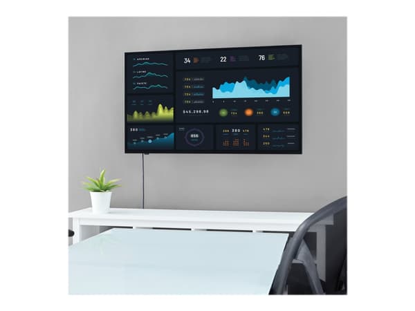 StarTech.com Flat Screen TV Wall Mount - Tilting - Supports 32" to 75" TVs - Steel - VESA TV Mount - Monitor Wall Mount (FLATPNLWALL) - Monteringsset