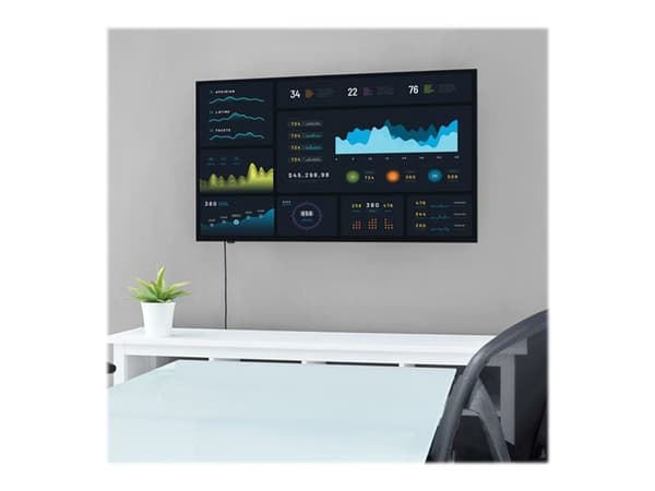 StarTech.com Flat Screen TV Wall Mount - Tilting - Supports 32" to 75" TVs - Steel - VESA TV Mount - Monitor Wall Mount (FLATPNLWALL) - Monteringsset Sort