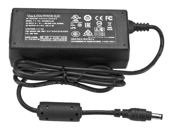StarTech.com Replacement 12V DC Power Adapter - 12 Volts 5 Amps - Power adapter - AC 100-240 V - SVA12M5NA - Strømadapter - AC 100-240 V - for StarTe