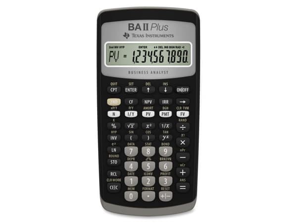 Texas BAII Plus financial calculator