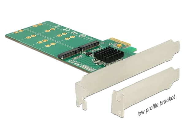 Delock PCI Express Card > 4 x internal M.2 Key B - Low Profile Form Factor - Diskkontroller - M.2 Card - lav profil - PCIe 2.0 x2