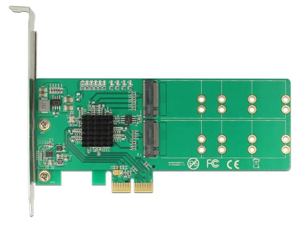 Delock PCI Express Card > 4 x internal M.2 Key B - Low Profile Form Factor - Diskkontroller - M.2 Card - lav profil - PCIe 2.0 x2