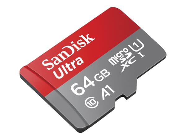 SanDisk Ultra - Flashminnekort (microSDXC til SD-adapter inkludert) - 64 GB - A1 / UHS Class 1 / Class10 - microSDXC UHS-I
