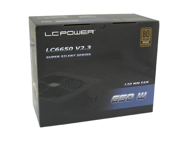 LC Power LC6650 V2.3 - Strømforsyning (intern) - ATX12V 2.3 - 80 PLUS Bronze - AC 230 V - 650 watt - aktiv PFC