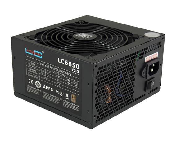 LC Power LC6650 V2.3 - Strømforsyning (intern) - ATX12V 2.3 - 80 PLUS Bronze - AC 230 V - 650 watt - aktiv PFC