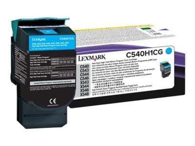 Lexmark - Lång livslängd - cyan - original - tonerkassett LCCP, LRP - för Lexmark C540, C543, C544, C546, X543, X544, X546, X548
