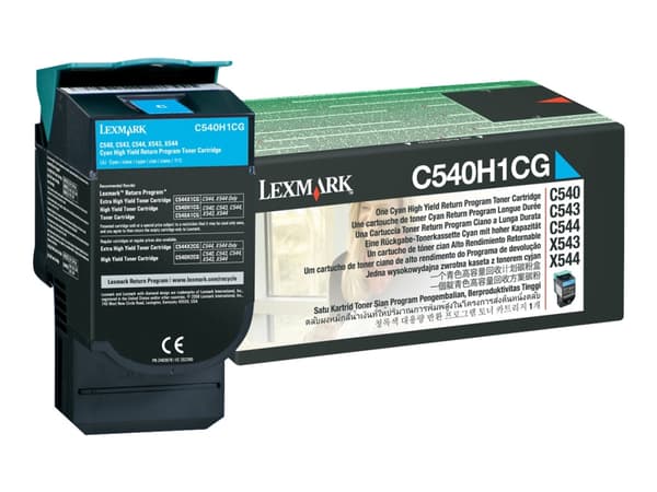 Lexmark - Lång livslängd - cyan - original - tonerkassett LCCP, LRP - för Lexmark C540, C543, C544, C546, X543, X544, X546, X548