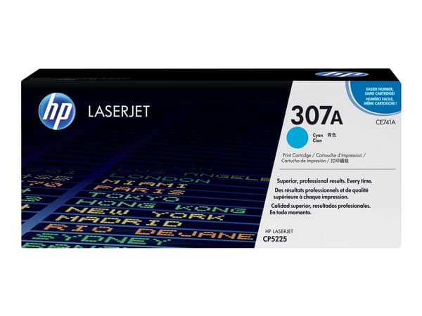 HP 307A - Cyan - original - LaserJet - tonerpatron (CE741A) - for Color LaserJet Professional CP5225, CP5225dn, CP5225n