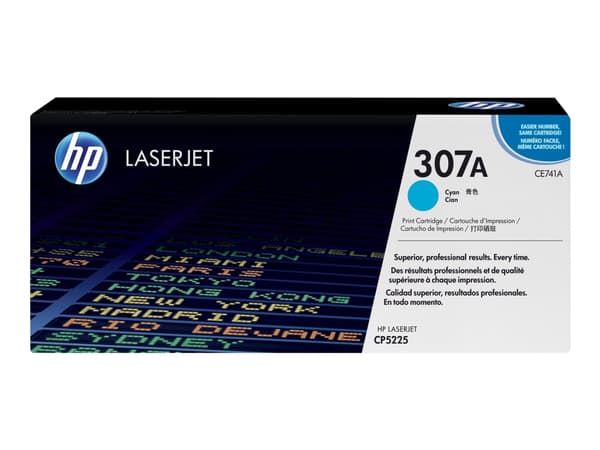 HP 307A - Cyan - original - LaserJet - tonerpatron (CE741A) - for Color LaserJet Professional CP5225, CP5225dn, CP5225n