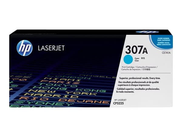 HP 307A - Cyan - original - LaserJet - tonerpatron (CE741A) - for Color LaserJet Professional CP5225, CP5225dn, CP5225n
