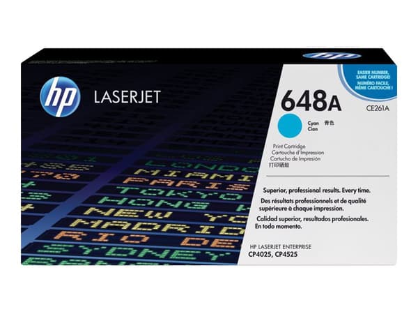 HP 648A - Cyan - original - LaserJet - tonerpatron (CE261A) - for Color LaserJet Enterprise CP4025dn, CP4025n, CP4525dn, CP4525n, CP4525xh