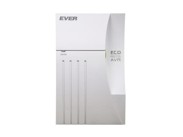 EVER ECO Pro 1000 AVR CDS - UPS - AC 230 V - 650 watt - 1000 VA - 5 Ah - USB - utgangskontakter: 2 - hvit