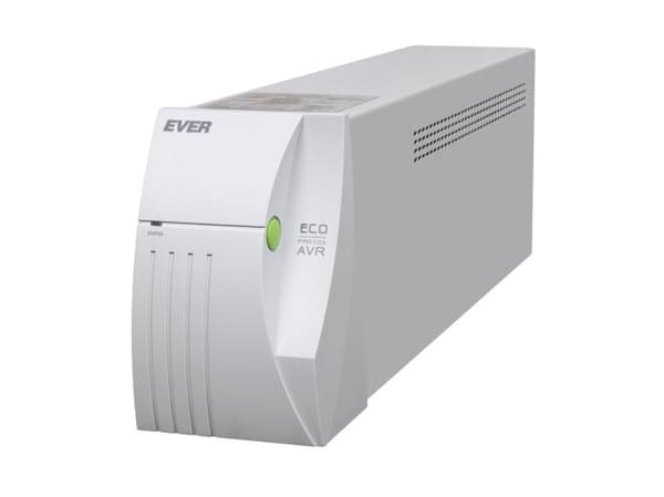 EVER ECO Pro 1000 AVR CDS - UPS - AC 230 V - 650 watt - 1000 VA - 5 Ah - USB - utgangskontakter: 2 - hvit