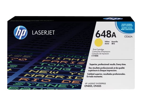 HP 648A - Gul - original - LaserJet - tonerpatron (CE262A) - for Color LaserJet Enterprise CP4025dn, CP4025n, CP4525dn, CP4525n, CP4525xh