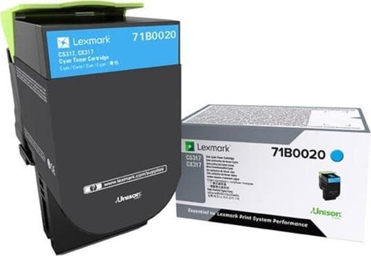 Lexmark X317 - syaani - alkuperäinen - tonerpatron LCCP - Lexmark CS317dn, CX317dn -laitteisiin