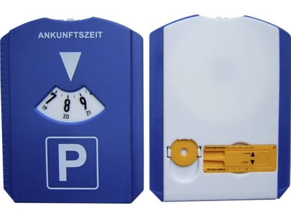 HP Autozubehör 19944 Pysäköintikiekko 15 mm x 11 cm, jossa on pesukaavin, profiilin syvyysmittari, kolikkolaatikko, jääkaavin , 2 lastua ostoskärryä