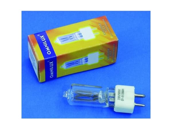 Omnilux Studiolampe Halogen lyseffekt lyskilde 230 V GY9.5 500 W hvid