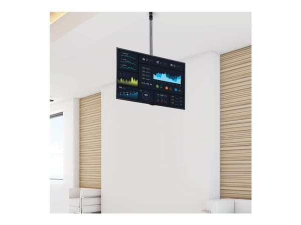 StarTech.com Ceiling TV Mount - 8.2' to 9.8' Long Pole - Full Motion - Supports Displays 32" to 75" - For VESA Mount Compatible TVs (FPCEILPTBLP) - B