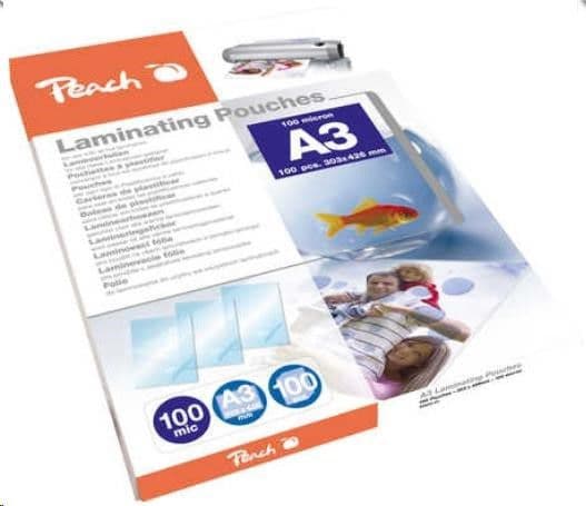 Peach lamineringsfilm A3, 303x426 mm, 100 mikrofon, 100 ark (510297)