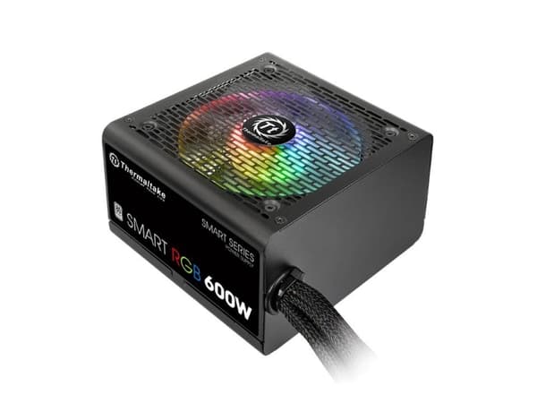 Thermaltake SMART RGB PS-SPR-0600NHSAWE-1 - Strømforsyning (intern) - ATX12V 2.3 - 80 PLUS - AC 230 V - 600 watt - aktiv PFC - svart