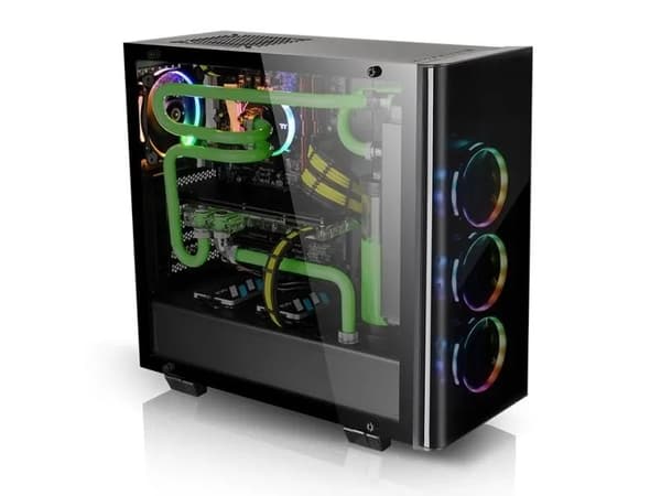 Thermaltake Versa C21 RGB - Tower - ATX - genomskinlig sidopanel - ingen strömförsörjning (PS/2) - svart - USB/ljud