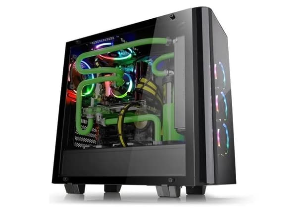 Thermaltake Versa C21 RGB - Tower - ATX - genomskinlig sidopanel - ingen strömförsörjning (PS/2) - svart - USB/ljud