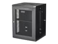 Miniatyrbild 1 av 5: StarTech.com 15U väggmonterat serverrackskåp - 16 tum (40,6 cm) djupt - gångjärnsupphängning - Rack skåp - 4 stolpar - väggmontering - svart - 15U -