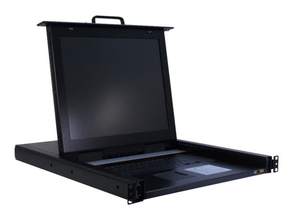 Inter-Tech KVM-1708 LED - KVM-konsoll med KVM-svitsj - 8 porter - PS/2, USB - QWERTZ - 17" - kan monteres i rack - 1280 x 1024 @ 75 Hz - 300 lumen -