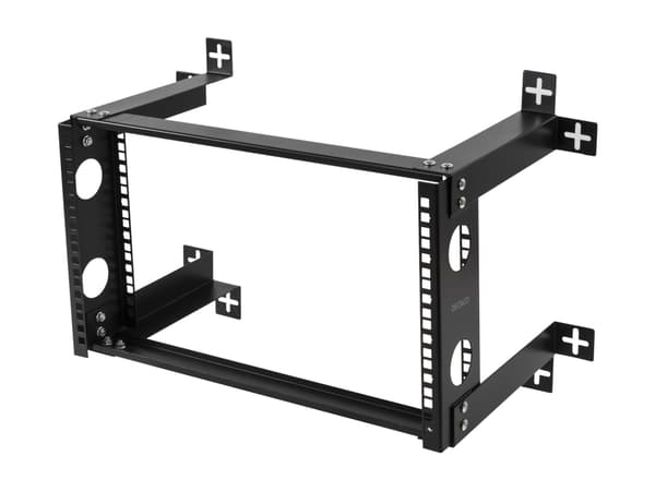 DELTACO 19-DTSR0506 - Rackfästen öppen ram - väggmontering - svart - 6U - 19"