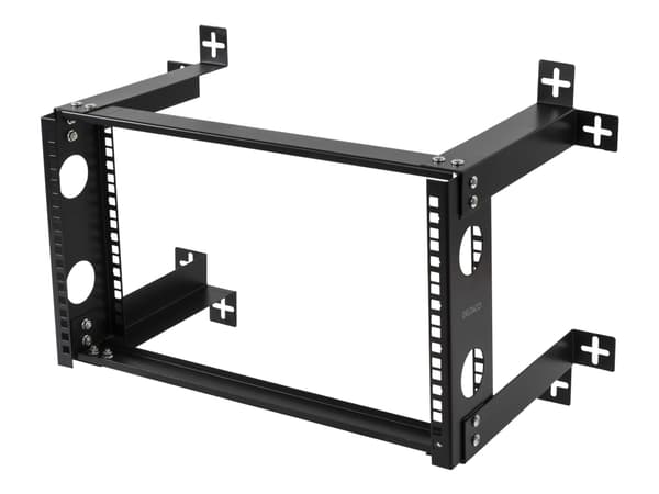 DELTACO 19-DTSR0506 - Rackfästen öppen ram - väggmontering - svart - 6U - 19"