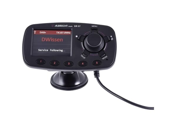 Albrecht DR 57, 87,6 - 107,9 Mhz, LCD-näyttö, 6,1 cm (2.4"), Bluetooth, tupakansytytin, DC, 12 - 24 V