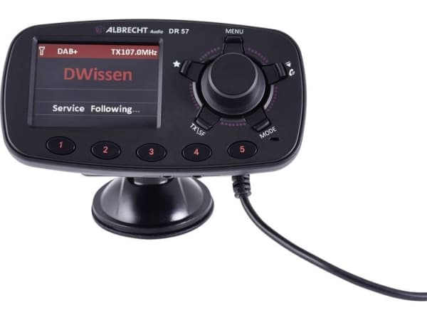 Albrecht DR 57, 87,6 - 107,9 Mhz, LCD-näyttö, 6,1 cm (2.4"), Bluetooth, tupakansytytin, DC, 12 - 24 V