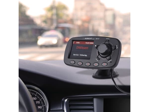 Albrecht DR 57, 87,6 - 107,9 Mhz, LCD-näyttö, 6,1 cm (2.4"), Bluetooth, tupakansytytin, DC, 12 - 24 V