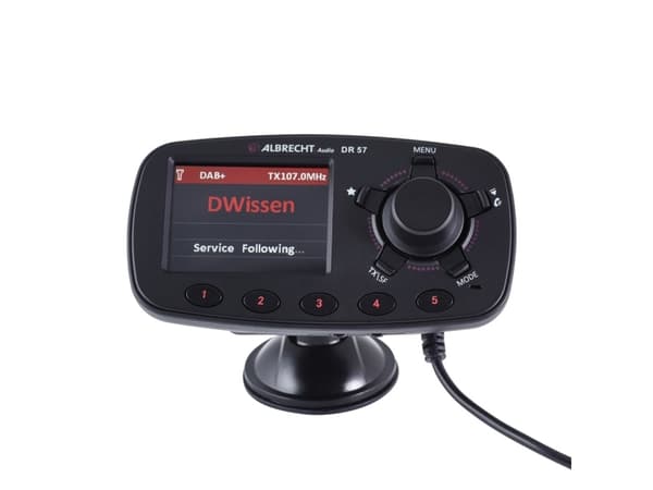 Albrecht DR 57, 87,6 - 107,9 Mhz, LCD-näyttö, 6,1 cm (2.4"), Bluetooth, tupakansytytin, DC, 12 - 24 V