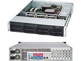 Supermicro SC825 TQC-R1K03LPB - Rackmonterbar 2U - forbedret og utvidet ATX - SATA/SAS - hot-swap 1000 watt - svart