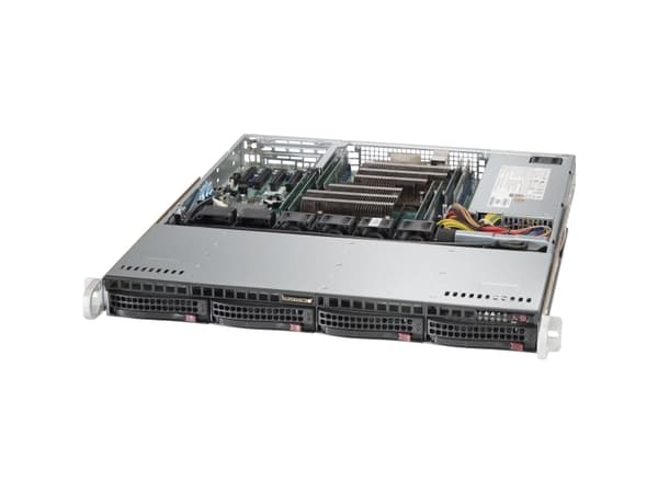Supermicro SC813M FTQC-505CB - Rackmonterbar 1U - ATX - SATA/SAS - hot-swap 500 watt - svart