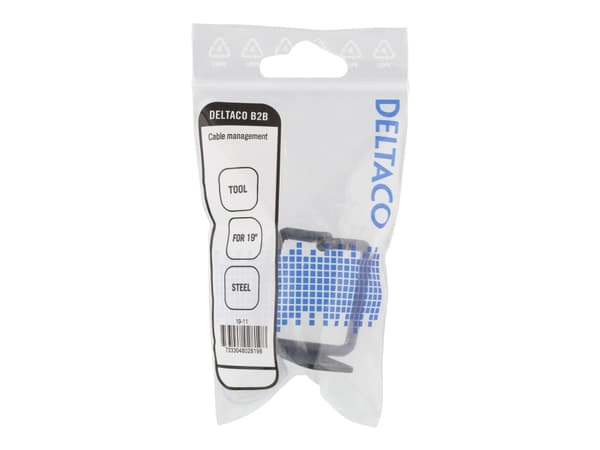 DELTACO 19-11 - Rack-kabel styrepanel - sort - 2U - 19"