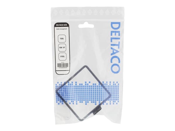 DELTACO 19-13 - Kabelhängare - svart - 1U - 19"
