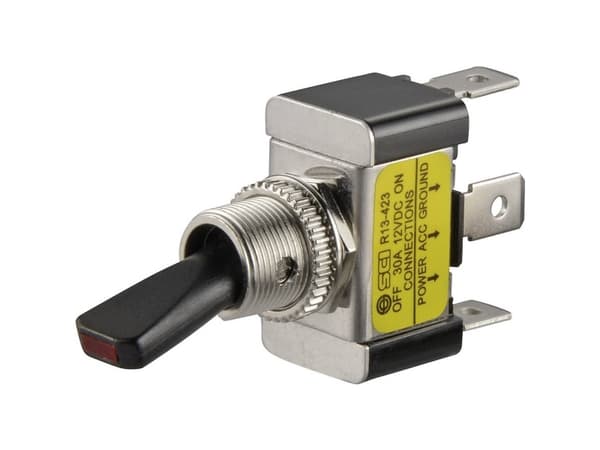 TRU COMPONENTS Vippbrytare för bil TC-R13-423L GUL 12 V/DC 30 A 1 x Av/på Klickande 1 st