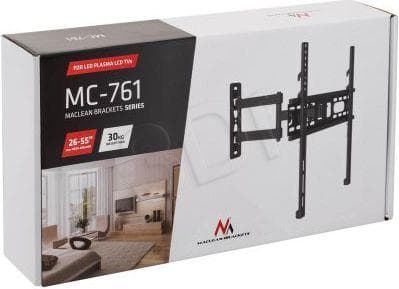 Maclean MC-761 - Brakett - justerbar arm - for flatpanel - metall - svart - skjermstørrelse: 26"-55" - veggmonterbar