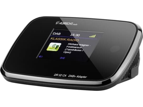 Albrecht DR 52 CA, Klokke, Digitalt, DAB, DAB+, FM, Sort, Digitalt, Utvendig