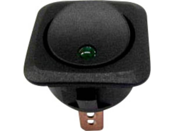 TRU COMPONENTS 1587625 Bil-vippekontakt TC-R13-203L-SQ GREEN 12 V/DC 25 A 1 x Off/On Klikkende 1 stk