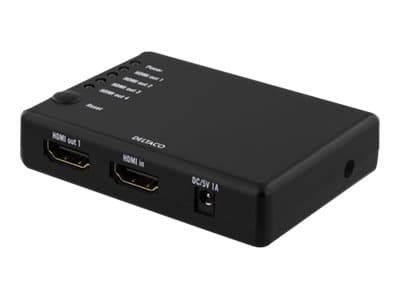 DELTACO HDMI-7051 - Video/lyd-splitter - 4 x HDMI - stasjonær