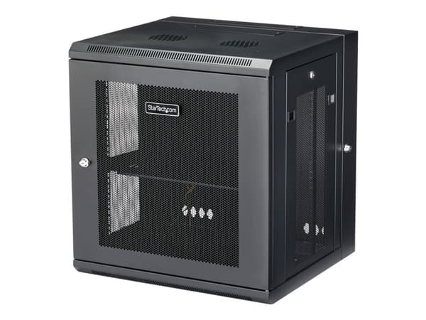 StarTech.com 12U 19" Wall Mount Network Cabinet, 16" Deep Hinged Locking IT Network Switch Depth Enclosure, Vented Computer Equipment Data Rack with