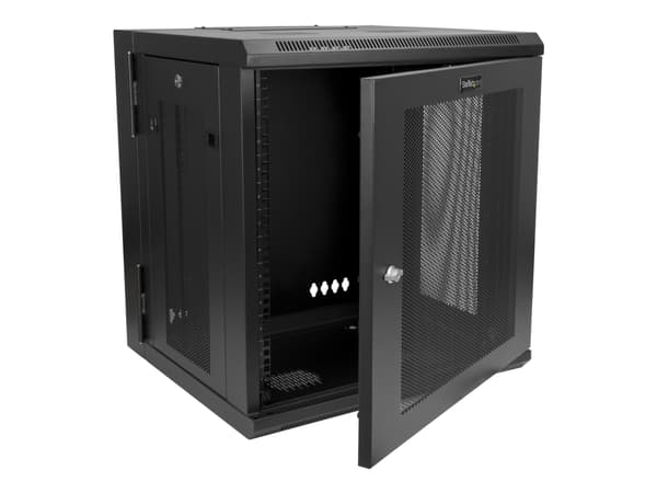 StarTech.com 12U 19" Wall Mount Network Cabinet, 16" Deep Hinged Locking IT Network Switch Depth Enclosure, Vented Computer Equipment Data Rack with