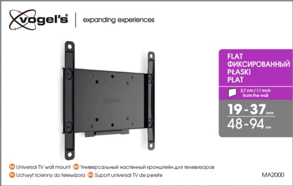 Vogel's MA2000 - Fast TV-väggfäste, 75 x 75,100 x 100,200 x 100,200 x 100,200 x 200 mm, Sort