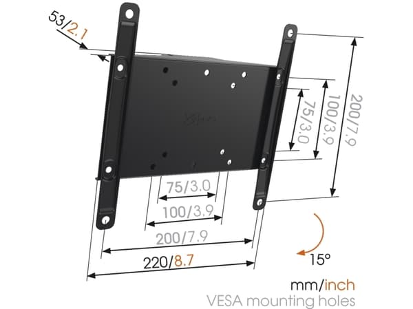 Vogel''s MA2010 – Vippbar TV-veggfeste, 75 x 75 100 x 100 200 x 100 200 x 200 mm, sortering